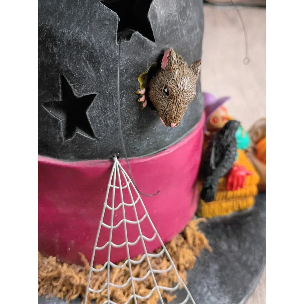 Accents Halloween Witch's Hat Scene DOES NOT WORK Spooky Dept. 56 Skeleton Broke
